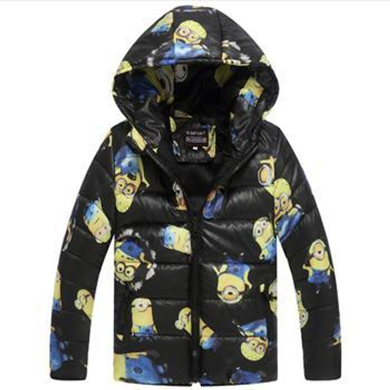 CNJiaYun Animal Girls Boys Jacket Winter Warm thick Hooded Boys Coat Cartoon Minions Lovely Children Outerwear Kids Clothing