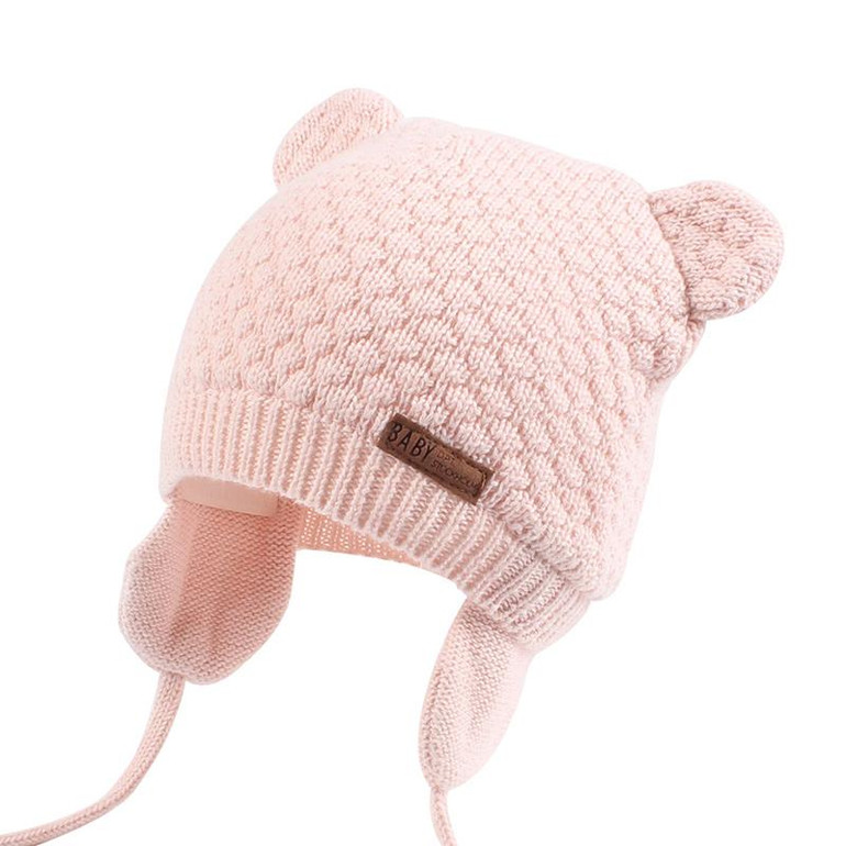 Bear Ears Cute Baby Hat Soft Cotton Newborn Baby Beanie Double Layer Warm Winter Hat For Baby Girls Boys Knitted Kids Hats New