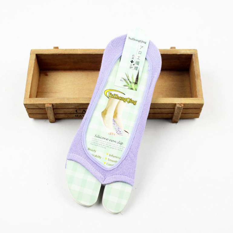 Hot Sale New Bamboo Fibre Women Summer Thin Open Toe Socks Anti Slip Ankle Boat Socks Invisible non-slip Cotton 1pair wholesale