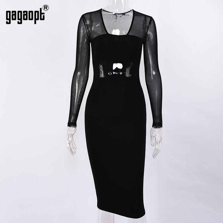Gagaopt 2017 Sexy Women Dress Evening Perspective V-neck Longsleeve Summer Dress Sheath Party Dress Spring Vestidos Robes Gagaopt 2017 Sexy Women Dress Evening Perspective V-neck Longsleeve Summer Dress Sheath Party Dress Spring Vestidos Robes