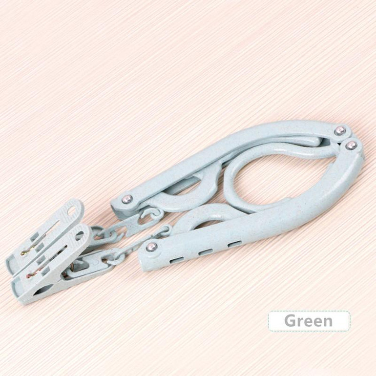 Fypo Folding Foldable Space Saving Cloth Hanger with Clips Plastic Hook Magic Clothes Hanger With Hook Closet Organizer