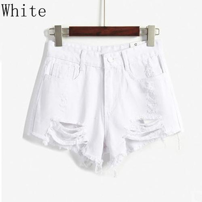 Vintage Women Summer Fashion High Waist Casual Ripped Hole Denim Slim Shorts Jeans 2017 Vintage Women Summer Fashion High Waist Casual Ripped Hole Denim Slim Shorts Jeans 2017