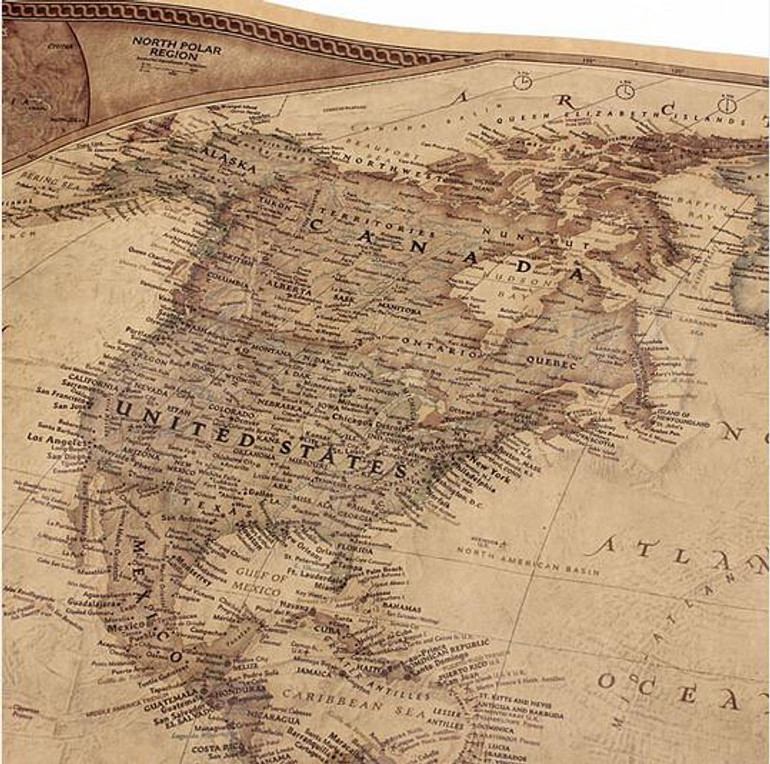 Vintage Retro Matte Kraft  Paper World Map Antique Poster Wall Sticker Home Decora 72.5*47.5CM~GS487