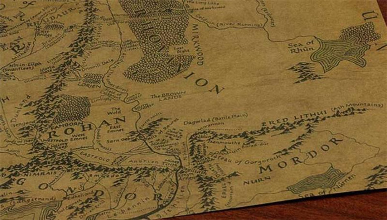 Vintage MIDDLE EARTH MAP On The Lord of the Rings Poster Home Decor Wall Sticker 51x35cm Retro Kraft Paper