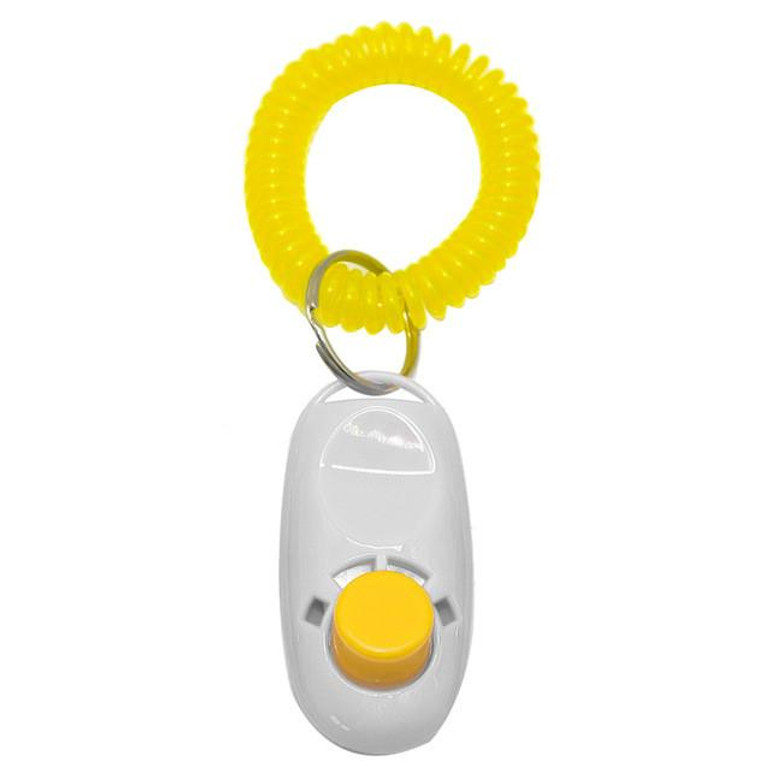 Dog Clicker Cat Training Trainer with Key Ring And Wrist Strap 7 Colors