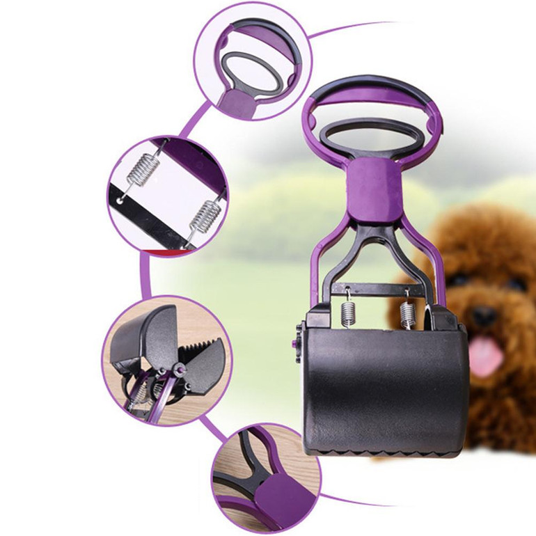 Dog Cat Pet Pooper Scooper Long Handle Jaw Poop Scoop Clean Pick Up Animal Waste For Dog's Supplies