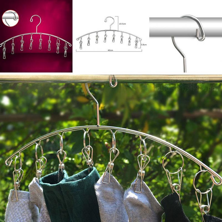 Socks Hanging Clips Stainless Metal Laundry Socks Dry Hangers Washing Clothes Airer Dryer Rack Hanger Clothing Hanging Racks Socks Hanging Clips Stainless Metal Laundry Socks Dry Hangers Washing Clothes Airer Dryer Rack Hanger Clothing Hanging Racks