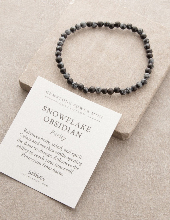 Snowflake Obsidian Mini Gemstone Energy Bracelet