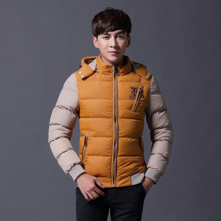 Good Quality Men Down Jacket Print Thick Parka Fashion Hooded Winter Coat Male Warm Jacket Free Shipping