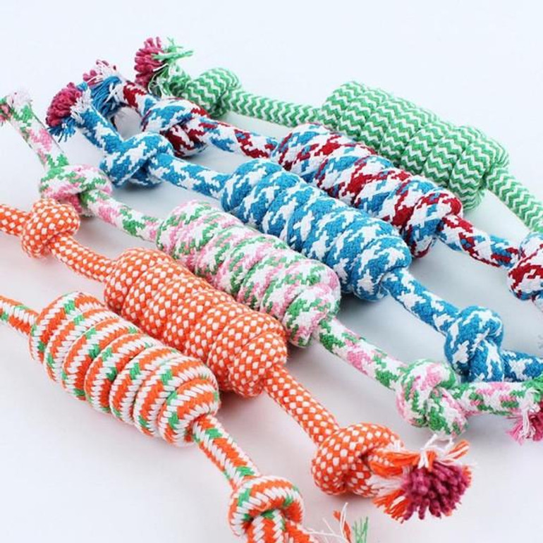 New Qualified Puppy Dog Pet Toy Cotton Braided Bone Rope Chew Knot New Random color Levert Dropship dig645