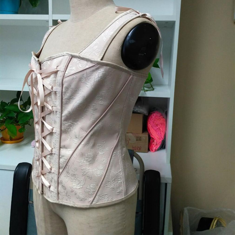 2017 New Vintage Victorian Steampunk Corset 14 Steel Bones Cotton Overbust Corset Waist Trainer Corsets and Bustiers Corselet