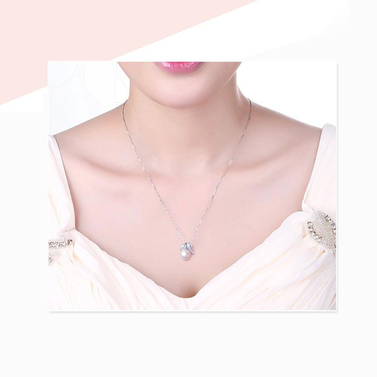 Wedding freshwater pearl jewelry sets silver women,White natural pearl sets girls trendy pendant earring birthday party