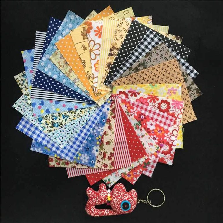 Urijk 50PCs 10x10cm Cotton Fabric For Patchwork Felt Cheap Fabric For Needlework Crafts Materials for Sewing Curtains Dolls DIY