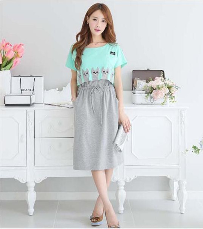 BAHEMAMI 2018 Summer Maternity Clothing Wear Breast Feeding Cotton Maternity Dresses Clothes for Pregnant Women Pregnant Dress
