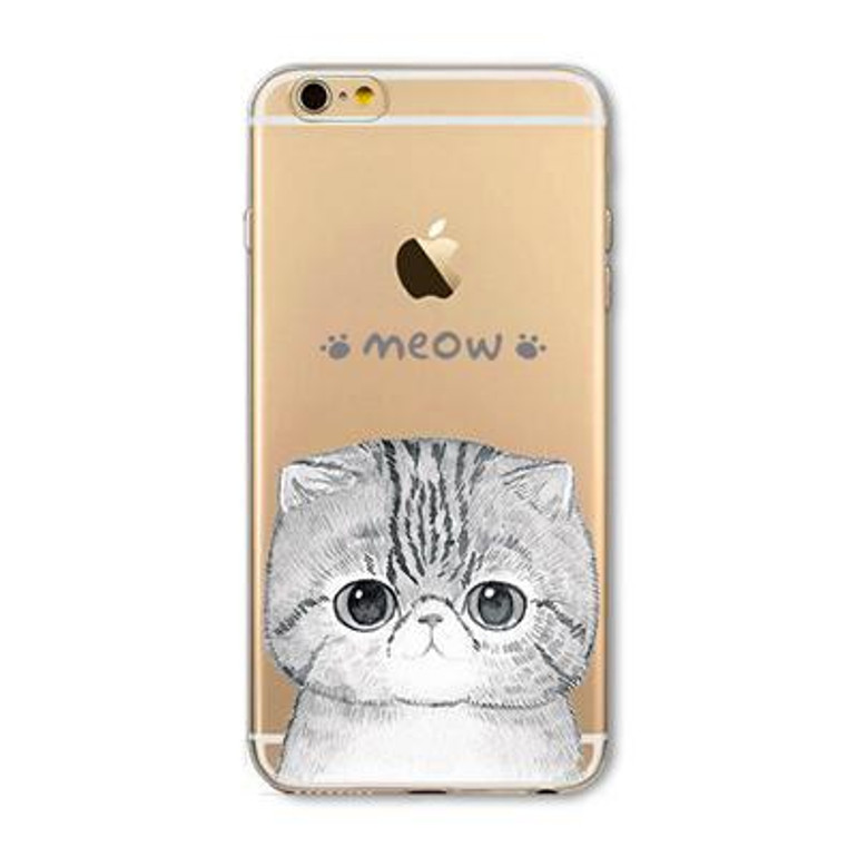 For Apple iPhone 6 6s Plus 4 4S 5 5S SE 5C 6Plus Case Soft TPU Silicon Transparent Thin Cover Black Cat Owl Rabbit Animal Case