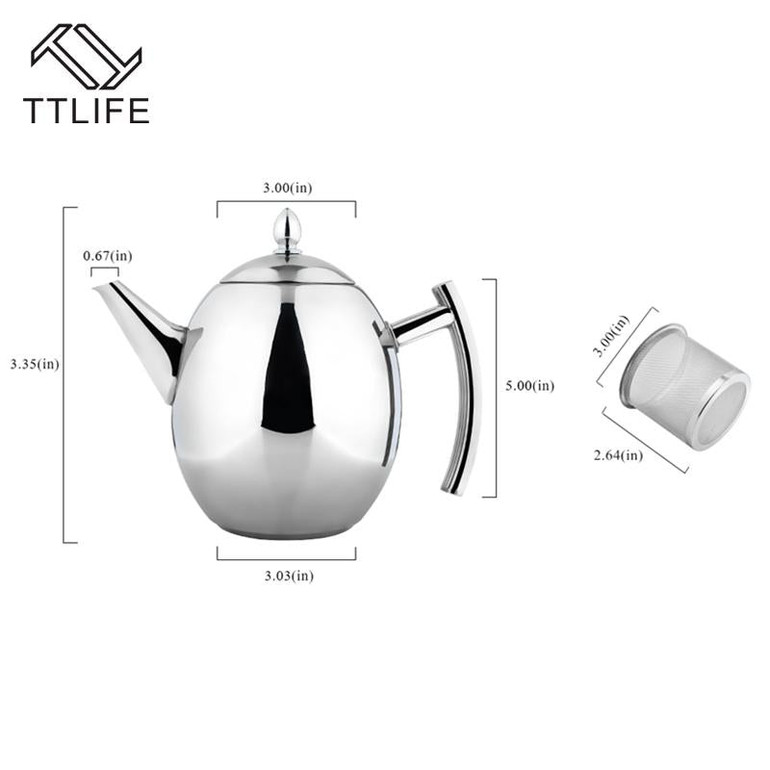TTLIFE 2017 High Quality 1000ML/1500ML Stainless Steel Coffee Kettle Teapot Coffee Kettle Style Tea and Coffee Drip Kettle pot