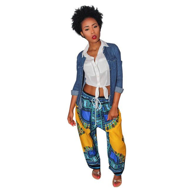Tribal Print Wide Leg Pants Woman Trousers Big Size Folk Custom Ethnic Trousers For Women Pantalon Femme Pants Women's Pants