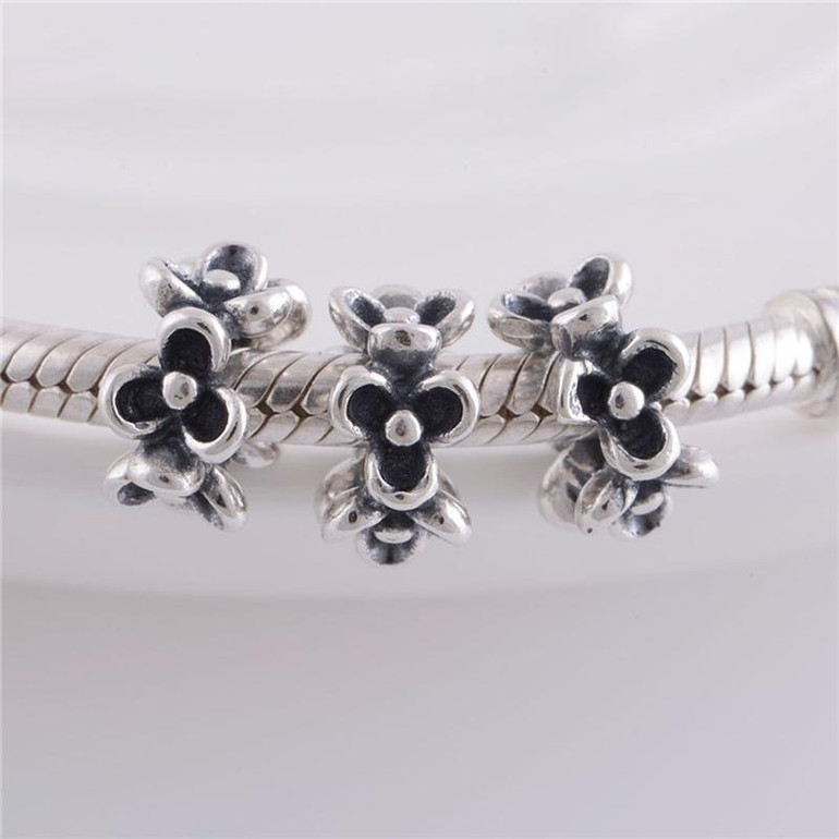Fits European Original Charms Bracelet Sterling Silver Beads Clover Flower Screw Charm Women DIY Jewelry Wholesale