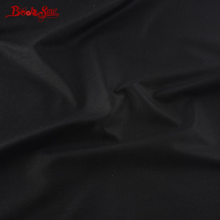 High Quality 100% Cotton Fabric Twill Black Classic Color Home Textile Material Sewing Soft Cloth Tela For Bedding Crafts
