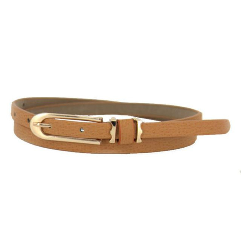CharmDemon New Lovely Women Girl Buckle Candy Color Thin Skinny PU Leather Belt June10