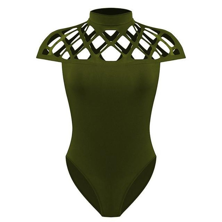 Heyouthoney New Summer Women Sexy Nightclub Bodycon Jumpsuit Bodysuit Short Sleeve Hollow Out Backless Rompers Jumpsuit Overalls