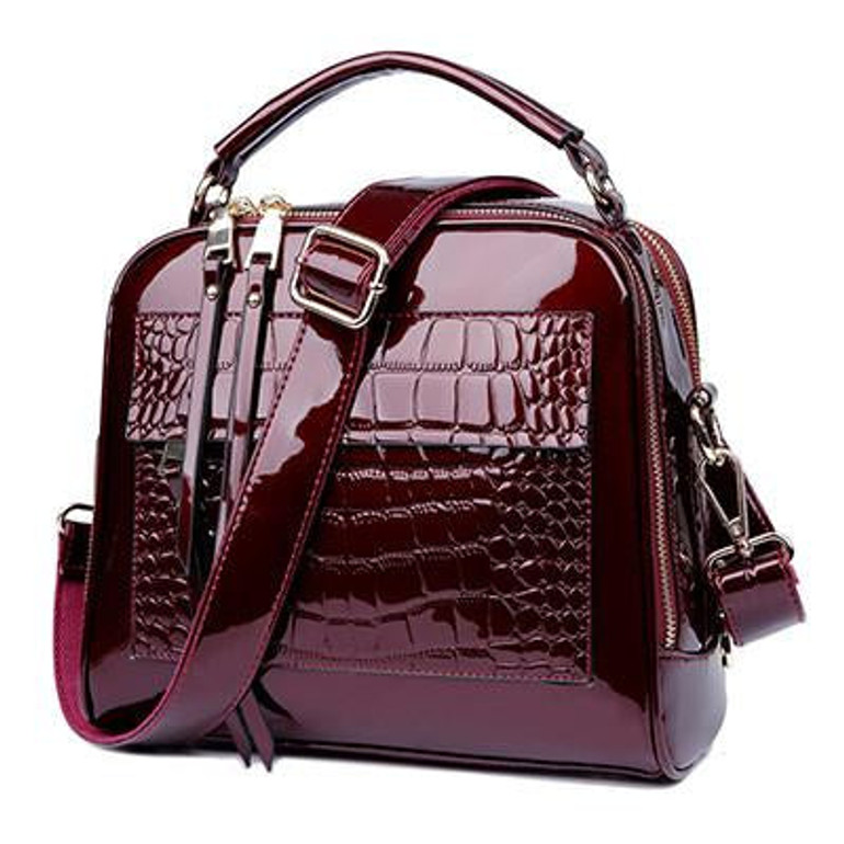 Herald Fashion Women Patent Leather Handbags Crocodile Design Shopper Tote Bag Female Luxurious Shoulder Bags Herald Fashion Women Patent Leather Handbags Crocodile Design Shopper Tote Bag Female Luxurious Shoulder Bags