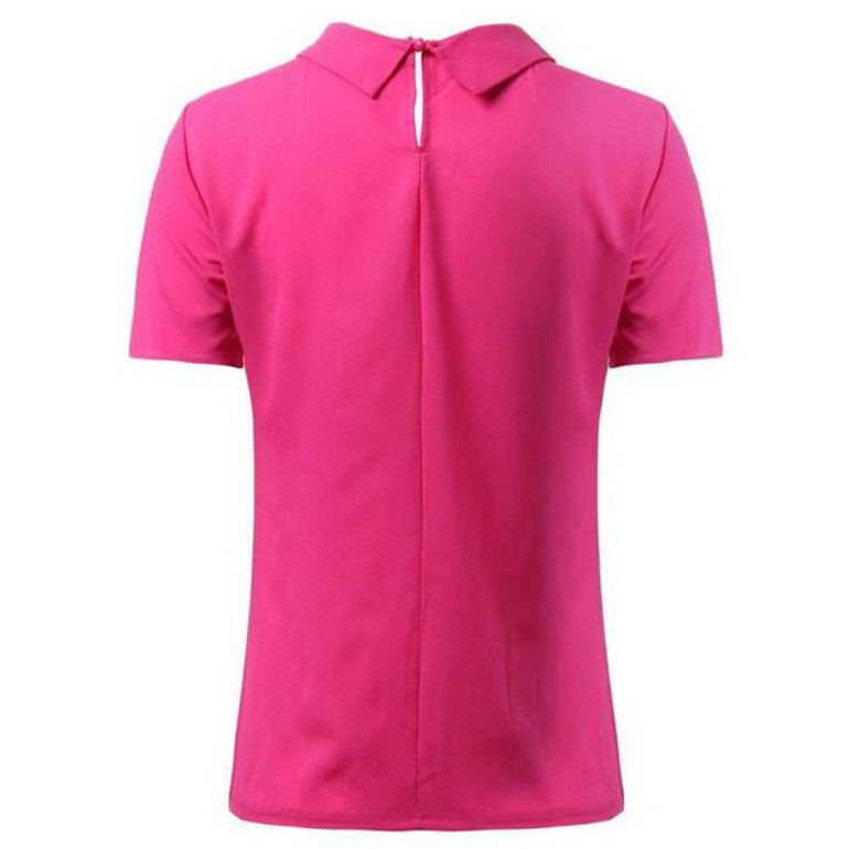 Fashion WJ Women Casual Blouse Short Sleeve Loose Summer Chiffon Shirt Tops Shirt Blouse Women Clothing