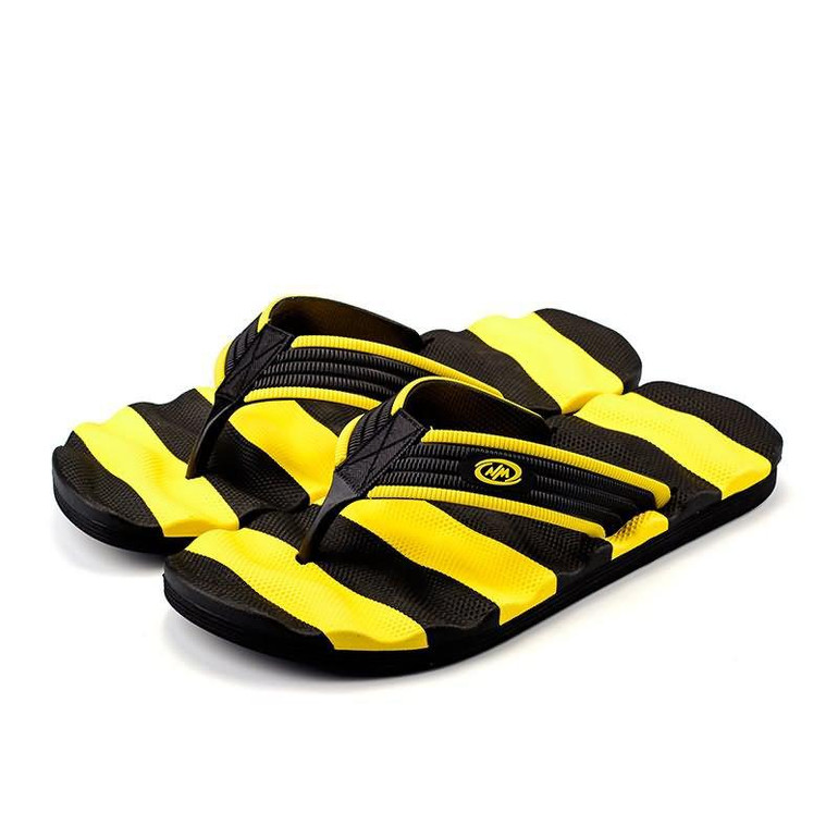 QWEEK 2017 Summer Casual Men's Flip Flops Flat Sandals Shoes for Men Striped Flip Flops Beach Sandals Shoes Man Outside Shoes
