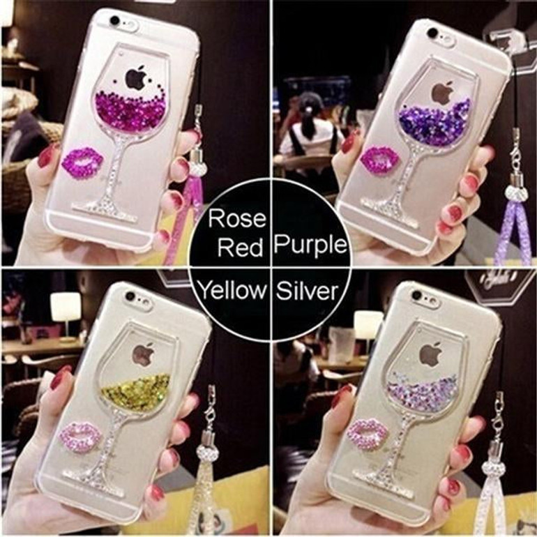 Quicksand Wine Glass Phone Cases for iPhone 7 7 Plus 6s 6 Plus