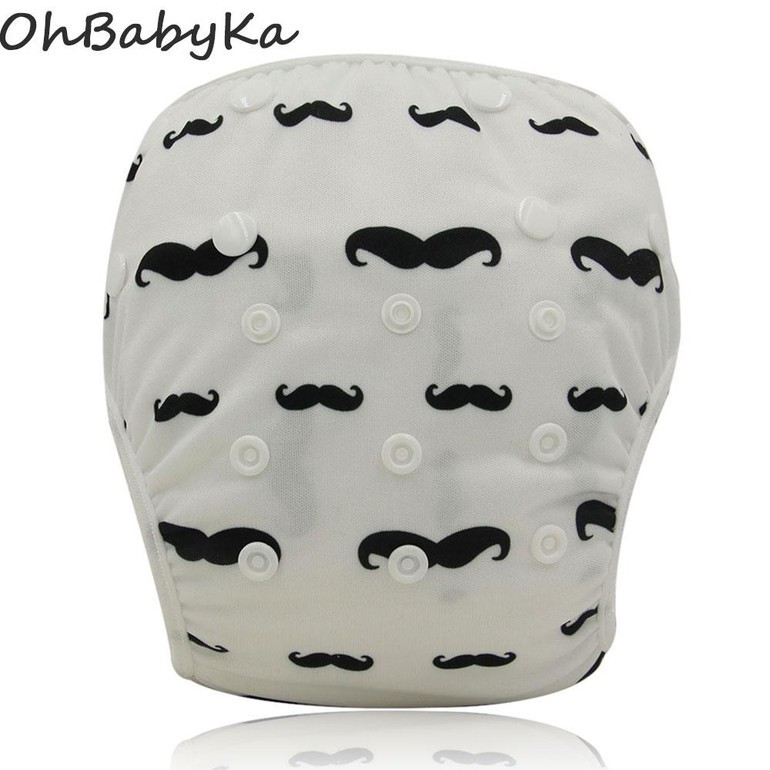 Ohbabyka 30pcs/lots Adjustable Baby Swim Diaper Nappy Pants Reusable Unisex Infant Boys Girls Swim Diaper Cover Trunks Swimwear