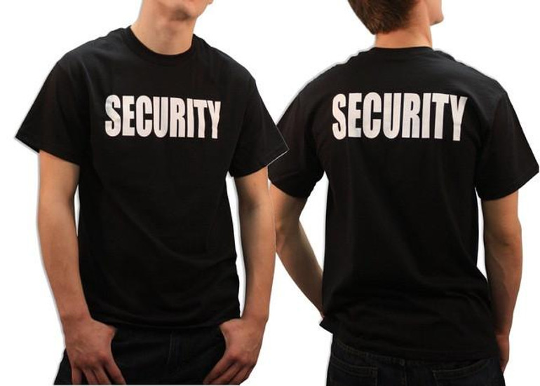 Official Security men T-Shirt Print on Front & Back Cotton Black O-neck short Sleeve t shirt homme 2017 hip hop top clothing mma