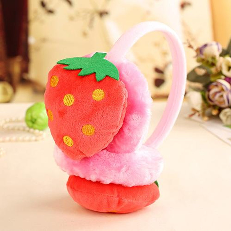 Watermelon Strawberry kids Cartoon Fruits Earmuffs fluffy Plush girls ear cover in winter warm Ear muffs ear protector 6 styles