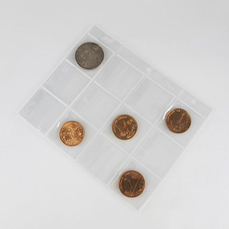 PCCB-MINGT MICRO.V0.5 COIN ALBUM BINDERS, LEATHERETTE BINDER, COIN POCKET INSERT PAGES[3 Holes]
