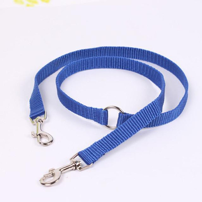 New Safety pet leash Collar for Dog Neck Strap Dog Coupler Twin Lead 2 Way Pet Dogs cats Walk Leash Splitter Nylon Free Shipping