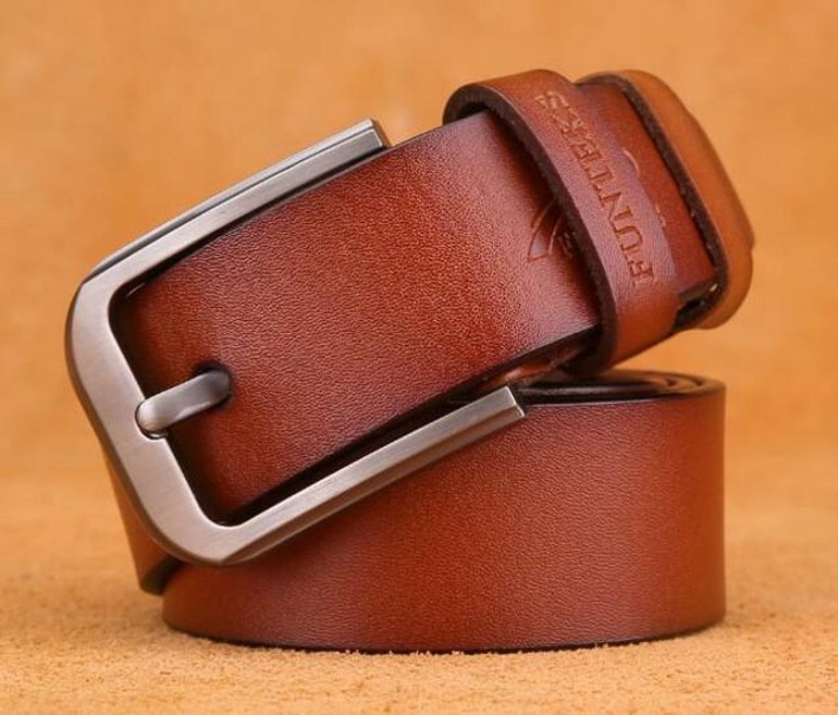 FUNTEKS 100% cowhide genuine leather belts for men luxury brand designer men's pin buckle belt men high quality FUNTEKS 100% cowhide genuine leather belts for men luxury brand designer men's pin buckle belt men high quality