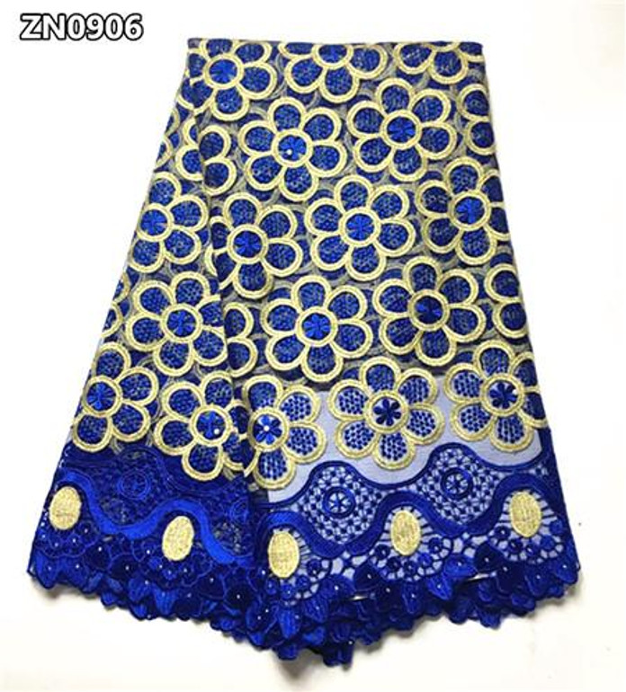 French African lace fabric high quality embroidered Nigerian net lace with guipure lace fabric 5 yards for lady dress ZN09
