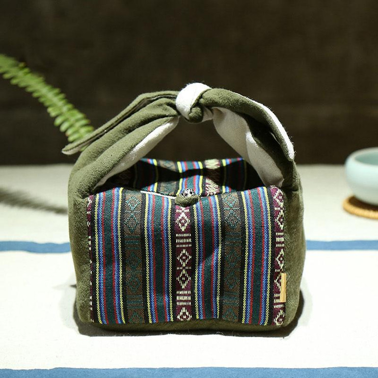 Japanese Style Portable Travel Tea Set Teaware Storage Bag For 1 Teapot 3 Teacup / 4 Tea Cups Outdoor Quick Cup Handbag Package