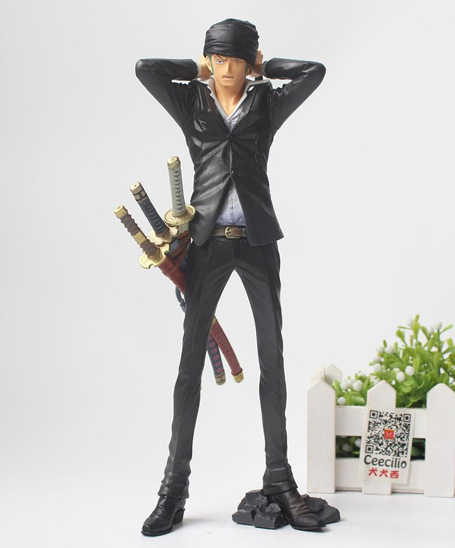 Japanese Anime One Piece ZORO Figurine Roronoa Zoro pvc Action Figure Model Toys 26cm