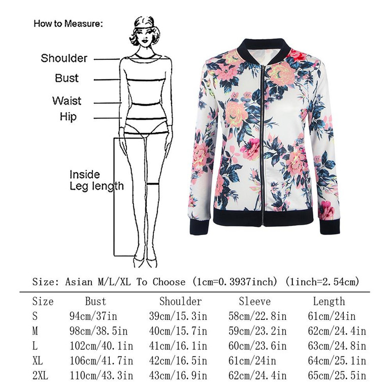 Fashion Floral Print Women Basic Coats 2017 Autumn Winter Bomber Jacket Long Sleeve Casual Basic Jackets jaqueta feminina