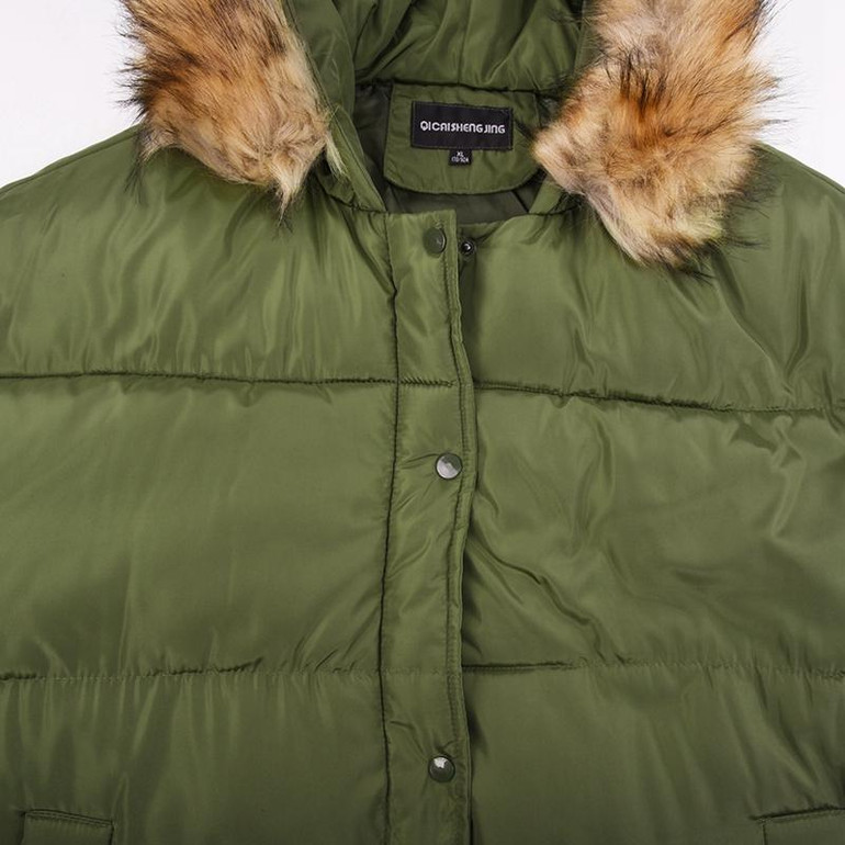 Parkas for Women's Winter Hooded Widened Thickened Fur Collar Long Parka with Removable Easy to Clean Hooded Collar Aug18