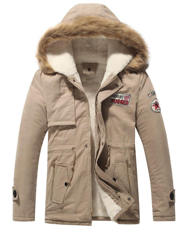 Parka Men Winter Jacket 2017 Thicken Fur Hooded Coat Warm Outwear Homme Brand Clothing Casual Cotton-Padded Overcoat Windproof