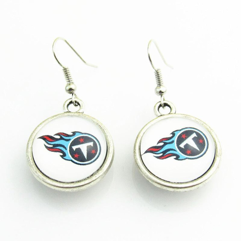 Newest Double Football Drop Earrings Tennessee Titans Team Logo Drop Earrings For Women Jewelry 10pairs/lot