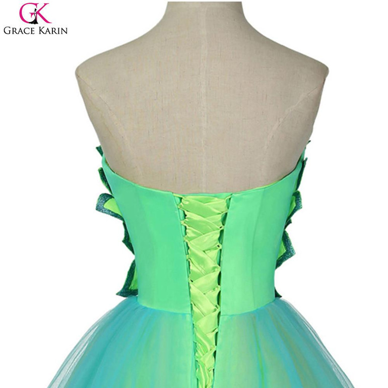 Grace Karin Cocktail Dresses 2017 Sweetheart Backless Prom Dress Party Dress Knee Length Turquoise Robe De Cocktail Gowns