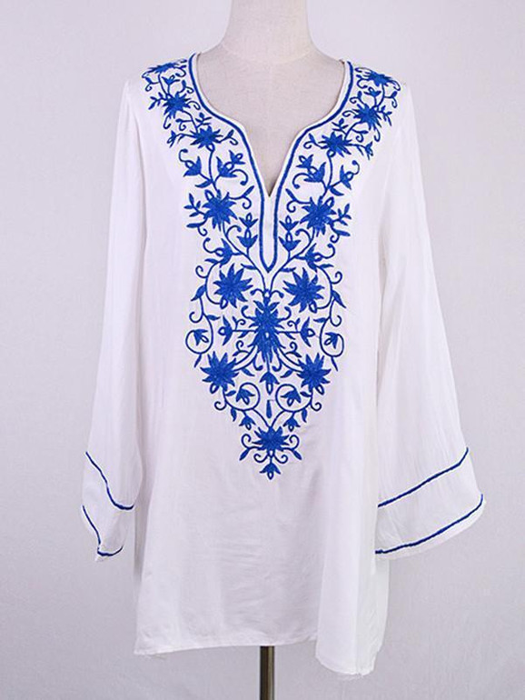V-neck Bohemia Mini Beach Dress