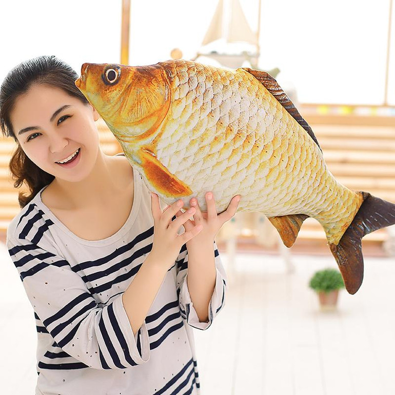 C-183Free Shipping New simulation crucian fish Pillow Stuffed Plush Animal Fish Toy Stuffed Dolls Valentines for Baby
