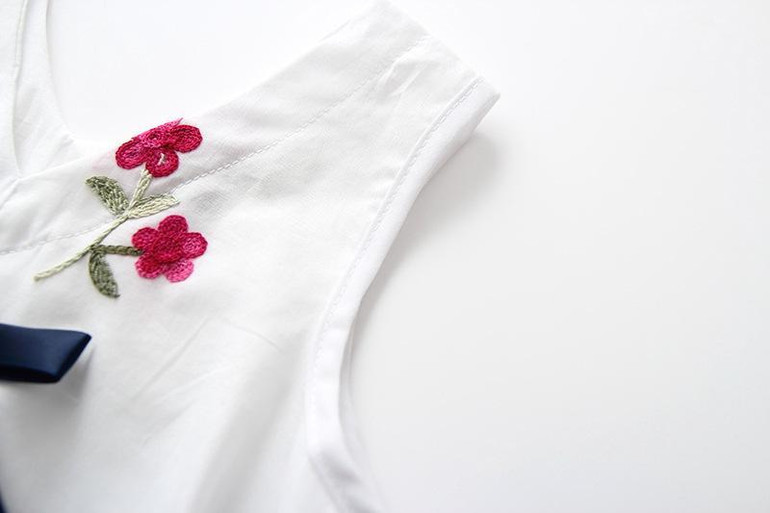 Baby Girls Embroidered Flower Watermelon Suspender Skirt