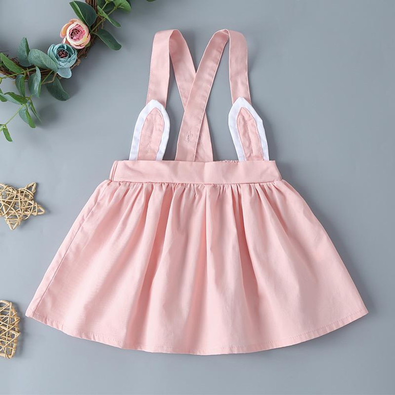 Baby Girls Cute Lapel Cat Print Tops & Suspender Skirt