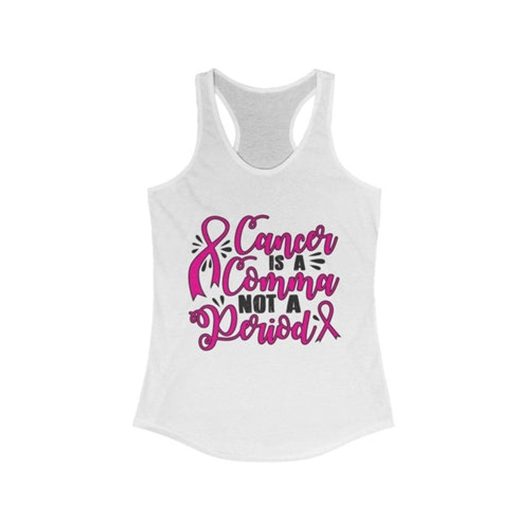 Cancer is a Comma not a Period Breast Cancer Awareness Tank