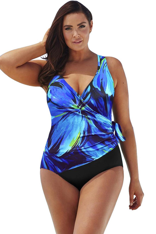 Darling Plus Size Surplice One Piece Swimsuit