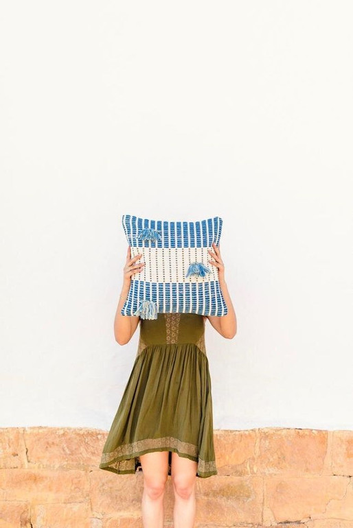 Salento Pillow Indigo + Seaglass